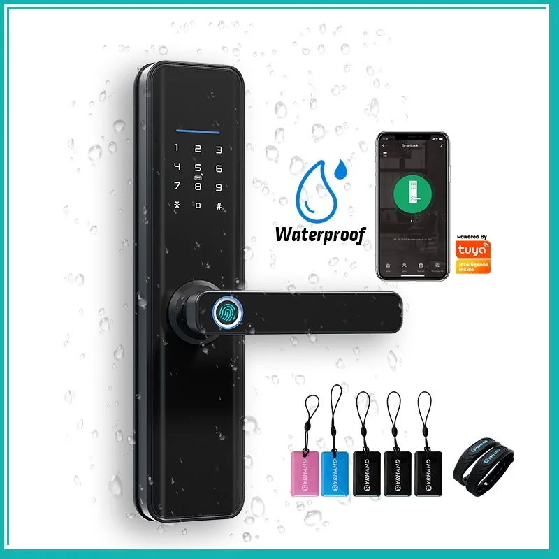 New Tuya wifi Fingerprint Waterproof Digital Biometric NFC cerradura password inteligente fechadura eletronica smart door lock