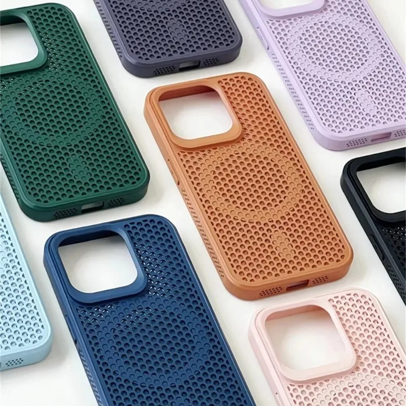 

Luxury Heat Dissipation Magnetic Clip Is Suitable for Apple12 13 14 15 16 17Pro Promax Plus Air and Wireless Charging Hard Cases