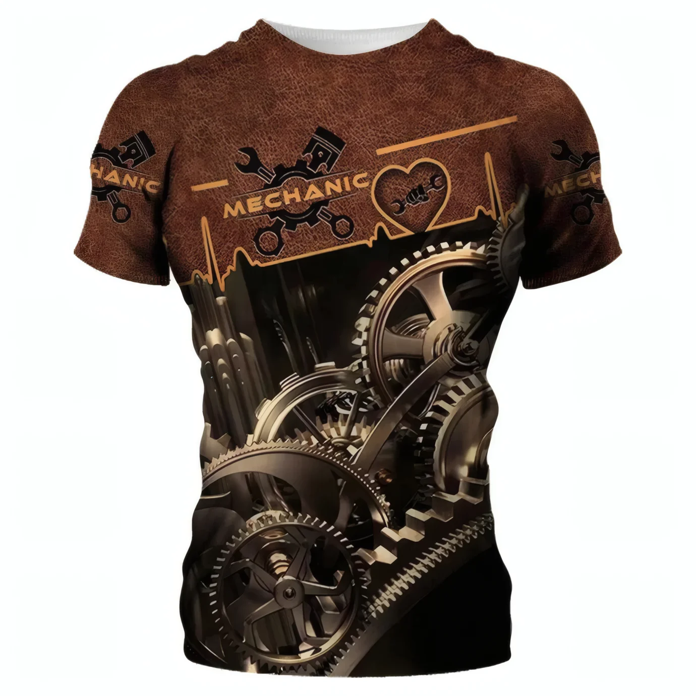 

3D Men's T-shirt Mechanical Tools Print Short Sleeve Summer Mechanic Jersey Casual Tops Oversized Fashion Breathable Clothing