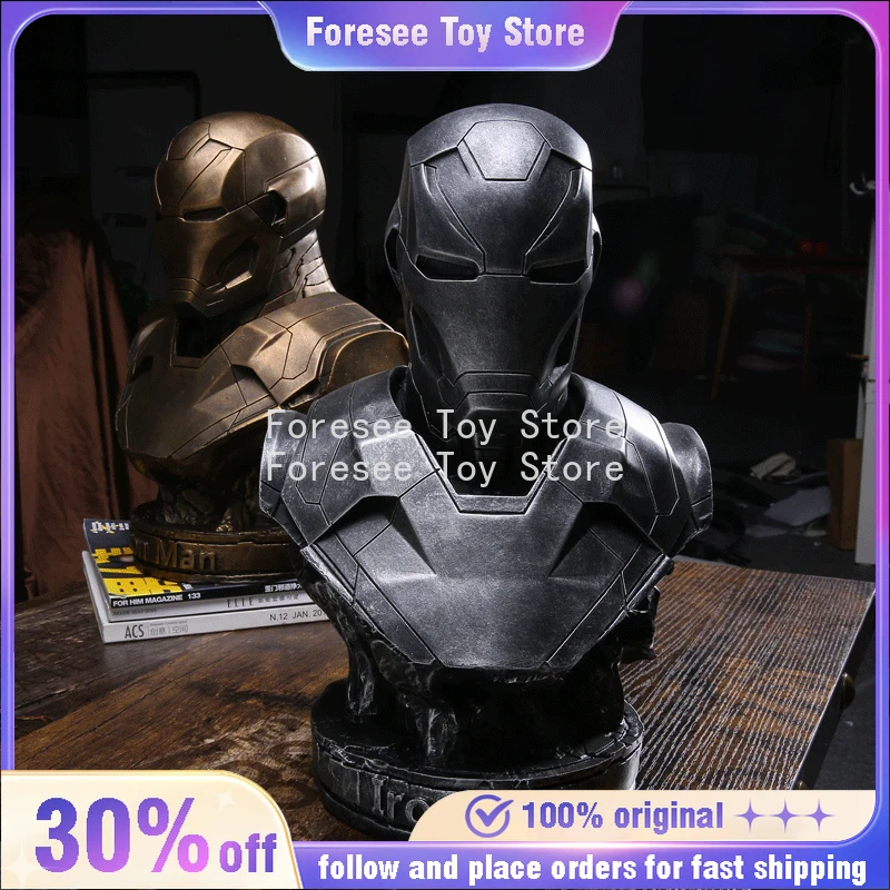 

35cm Iron Man MK46 Half-body Sculpture Figures The Avengers Anime Figures Collection Desktop Decoration Best Gifts for Children