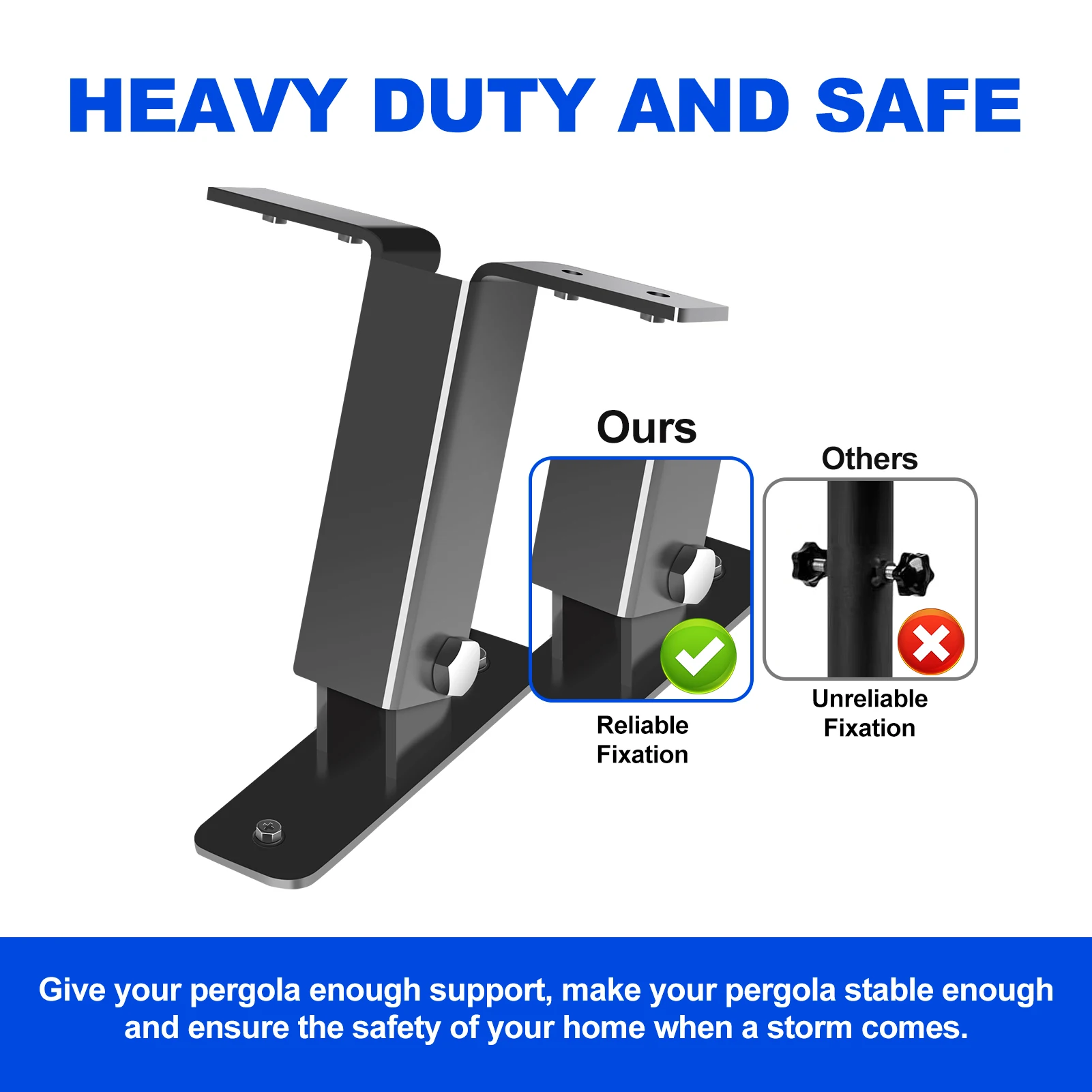 Roof Riser Bracket, Rustproof Gazebo Beam Bracket 3 Pieces, Adjustable Angle Waterproof Pergola Kit for Terraces Balconies Parks