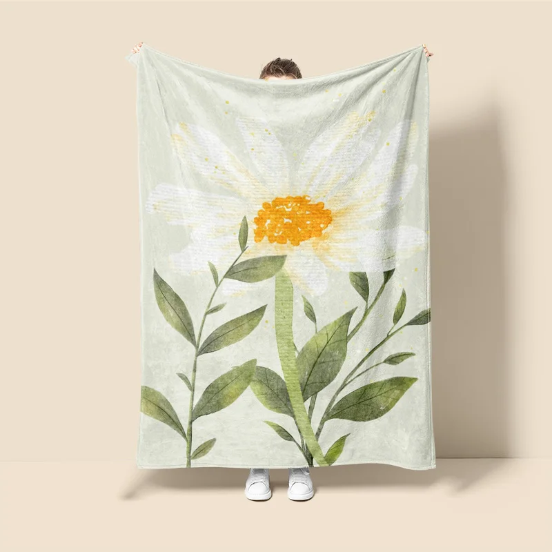 Morandi Color Blanket Abstract Botanical Graffiti Design Scandinavian Minimalist Sofa Blanket Cafe Home Dual Purpose