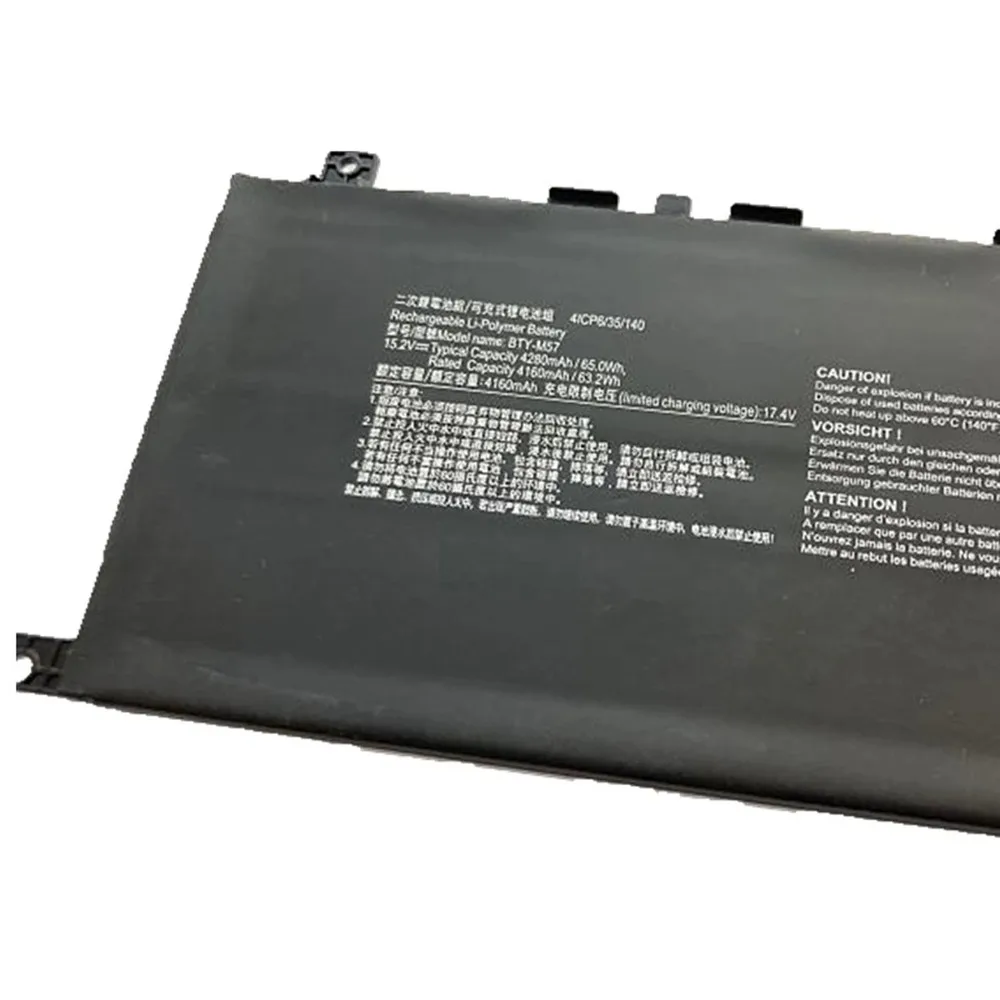 New 15.2V 63.2Wh 4160mAh BTY-M57 Battery For MSI GP66 Leopard 10UG or Stormtrooper 2 Pro GP76 series laptop