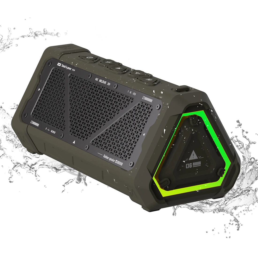 MLOVE P3 Outdoor Bluetooth Speaker, 40W Output Power Bluetooth 5.3 Speaker ,Stereo Sound IPX7 Waterproof,Micro SD Card,RGB Light 