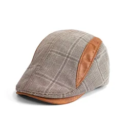 Fashion Design Plaid Literary Beret Men Women Summer Autumn Casual Painter Forward Hat Male Female Chic Baseball Cap Suncap Gent