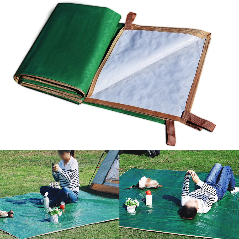 Outdoor Camping Tent Tarp with Waterproof PE Coating Moistureproof Groundsheet for Hiking Picnic and Car Cover Use