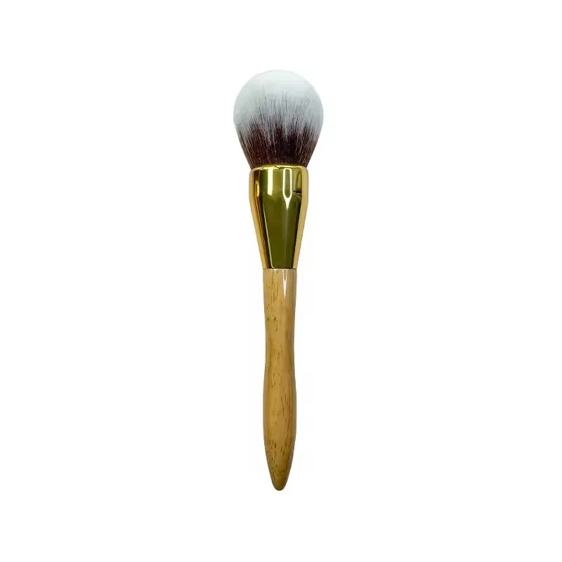 Pinceau de maquillage simple, poudre adt délicate dense, poignée en bois de virole de cuivre, fard à joues doux, outils cosmétiques pour le visage Beauy