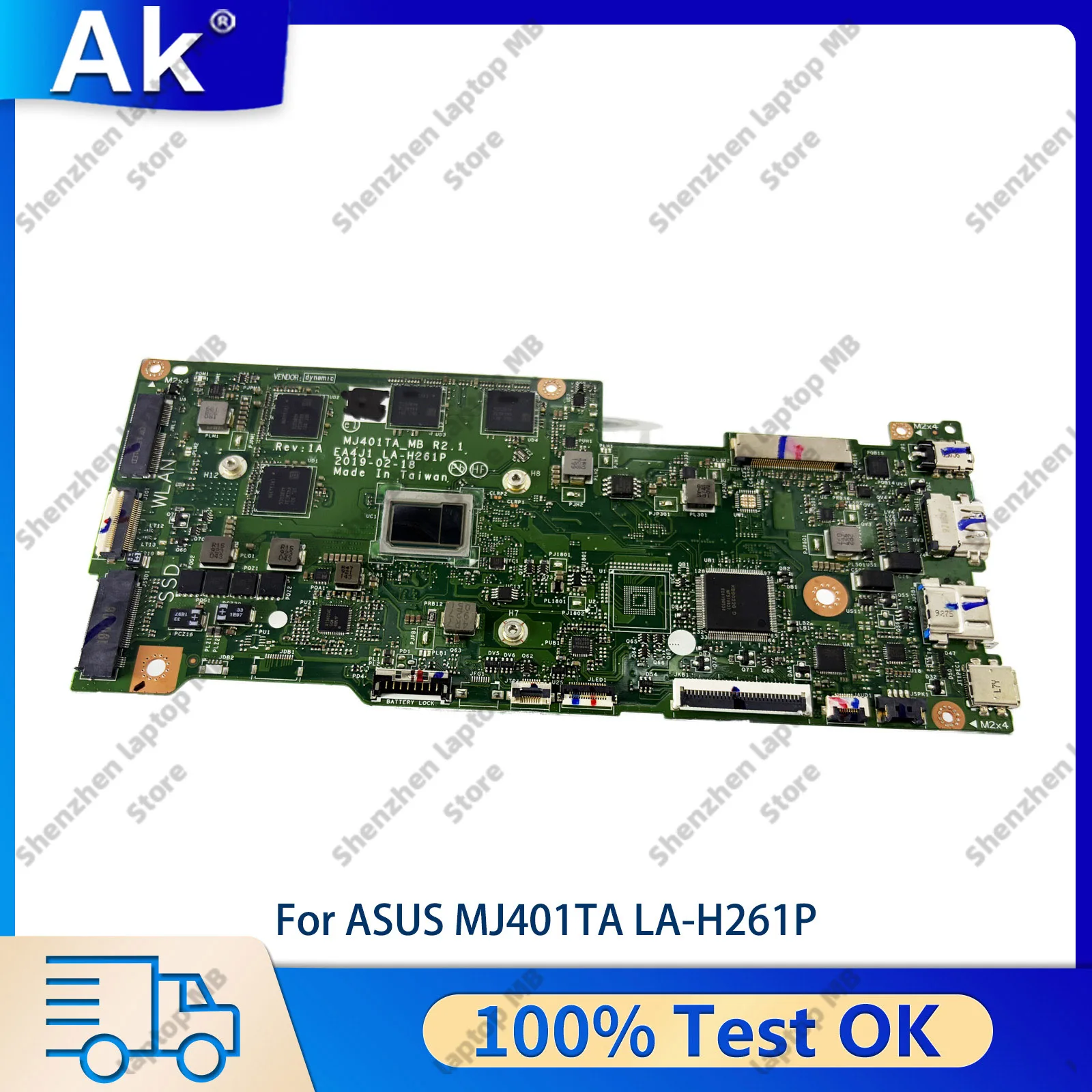MJ401TA Laptop-Motherboard für ASUS VivoBook LA-H261P MJ401T 14FHD EA4J1 MJ401TA Mainboard mit M3 M5 M7 CPU 100% getestet OK stk