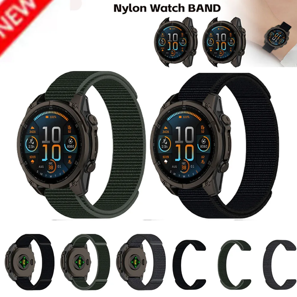 26/22/ 20/mm Loop Nylon Strap for Garmin Fenix 8 51mm 47mm E/7X/6X/5X/Venu 3 Fashionable Breathable Bracelet for 965 955 265