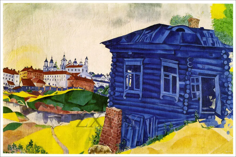 The Blue House Artist Marc Chagall Fine Art Giclee Poster Print of Painting