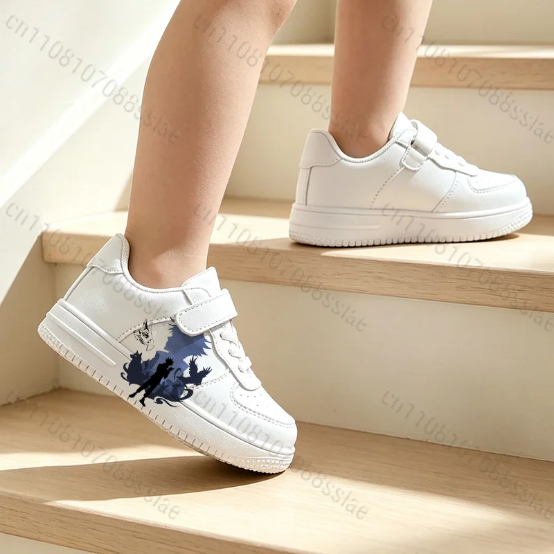 Trendy Fushiguro Megumi Teenager Children White Print Shoes for School Outdoor Daily Wear Boys Lightweight Shoes Gift