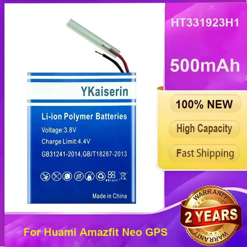 YKaiserin Replacement Smart Watch Battery For Huami Amazfit Neo Gps HT331923H1 High Performance 500mAh + tracking number