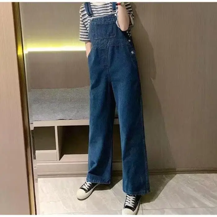 

Комбинезон с широкими штанинами Cool Salt, утягивающий корейский джинсовый комбинезон для похудения, повседневный удобный весенне-осенний женский комбинезон...