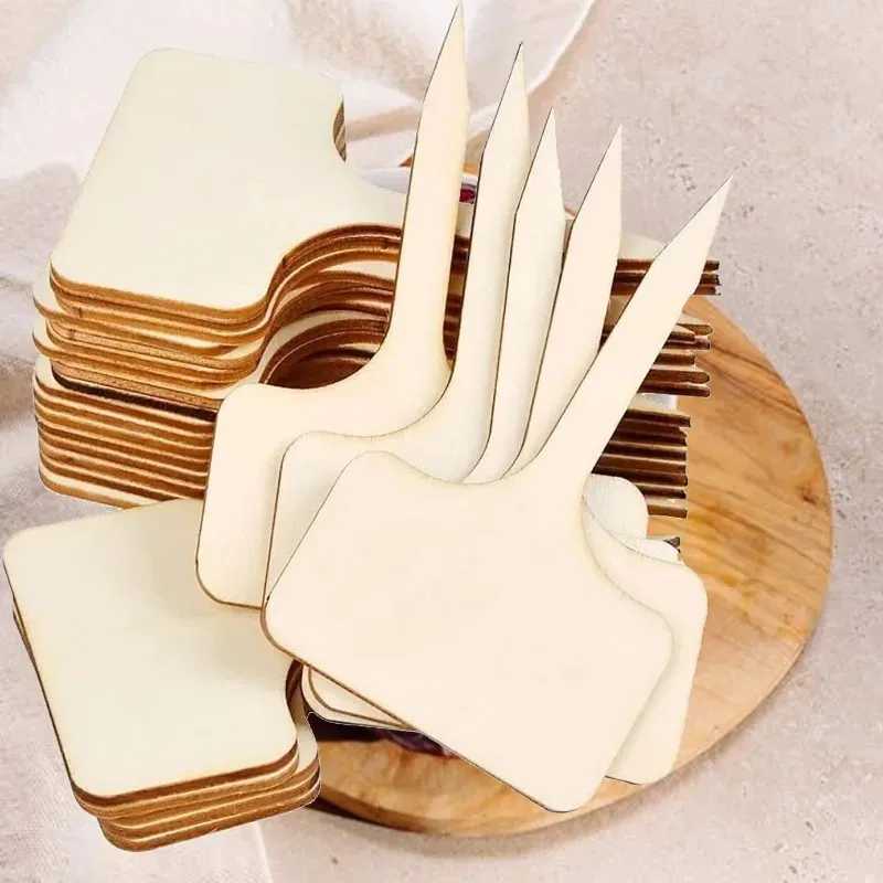 Hot Sale T-Type Wooded Plant Labels Eco-Friendly Garden Bamboo Tags For Seed Potted Herbs Flowers Vegetables Waterproof Signs