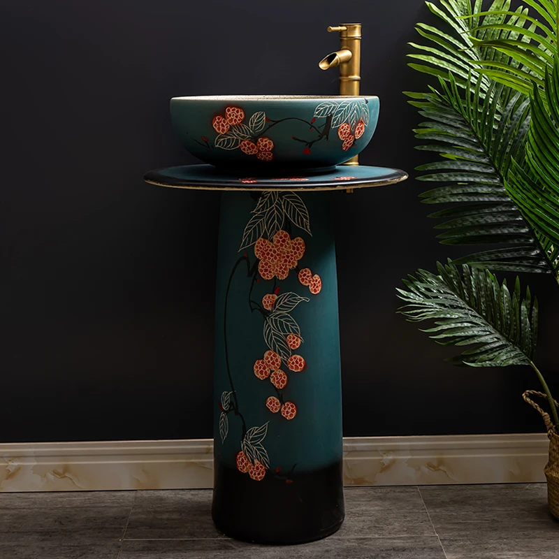 Ceramic pillar style washbasin balcony