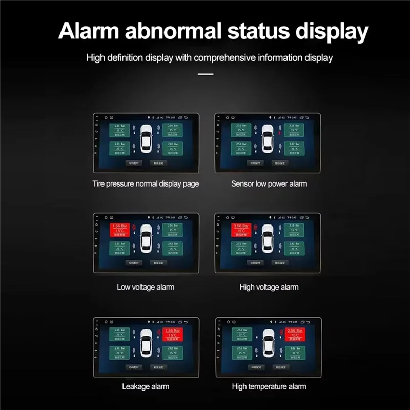 

Car External Tire Pressure Sensors Android Navigation Screen TPMS Tire Pressure Monitoring System