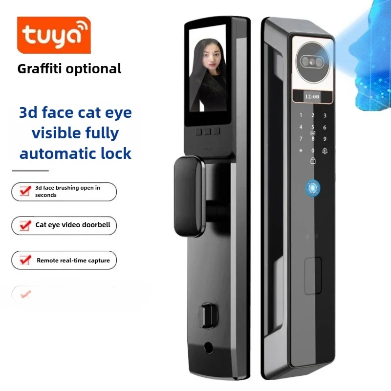 New with Video Doorbell 3D Automatic Smart Facial Recognition Lock Combination Lock Household Fingerprint C-class Core Lock