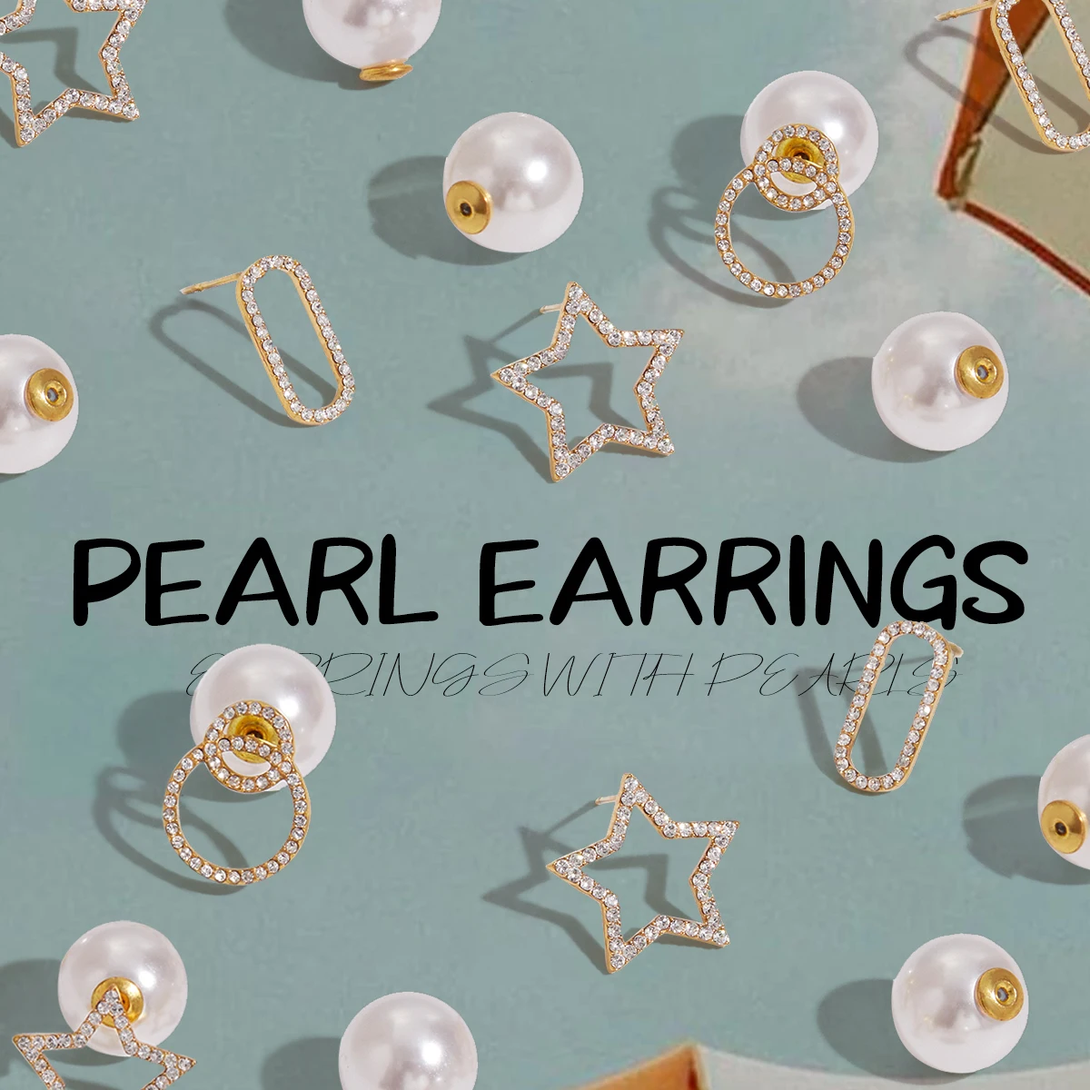 Aikoer simples clássico pérola orelha studs oco geometria elíptica strass brincos feminino jóias presente para ela