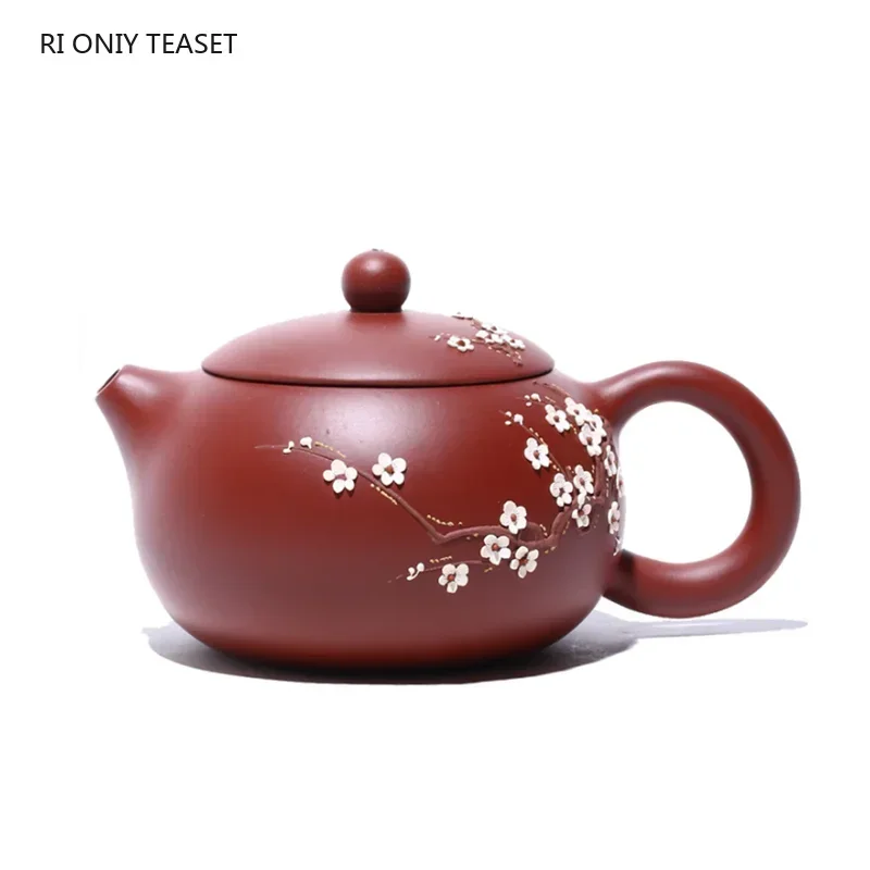 

240ml Authentic Yixing Purple Clay Teapots Famous Handmade Xishi Tea Pot Ball Shaped Infuser Beauty Kettle Zisha Tea Set Gifts