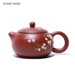 240ml Authentic Yixing Purple Clay Teapots Famous Handmade Xishi Tea Pot Ball Shaped Infuser Beauty Kettle Zisha Tea Set Gifts