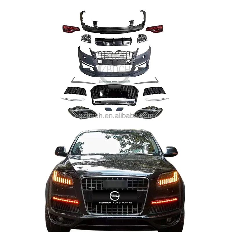 q7 body kits For 2007+ Audi Q7 SQ7 facelift RSQ7 car bumper front bumpers grille headlight