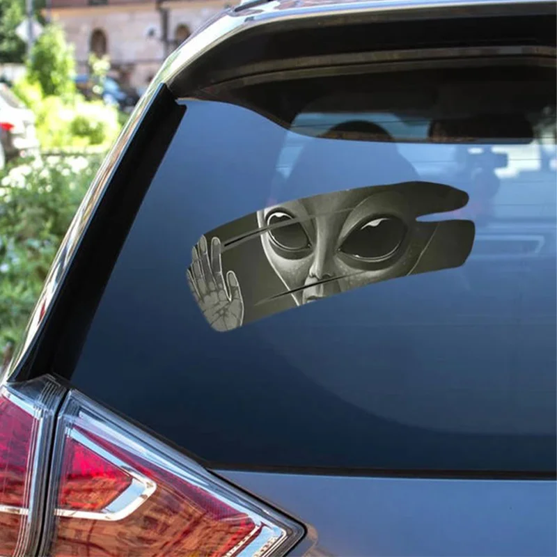 3D Alien Cracked Naklejki samochodowe Fajne samoprzylepne winylowe naklejki wyścigowe z PVC Pokrywa zadrapania Dekoracyjne naklejki na szyby samochodowe