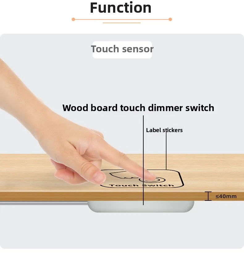 AC 110V/220V Holzplatten-LED-Berührungssensor-Schalter, Verdeckter Oberflächenschalter, Geeignet für Smart Home Hochspannungs-LED-Lichtstreifen – Detail 9