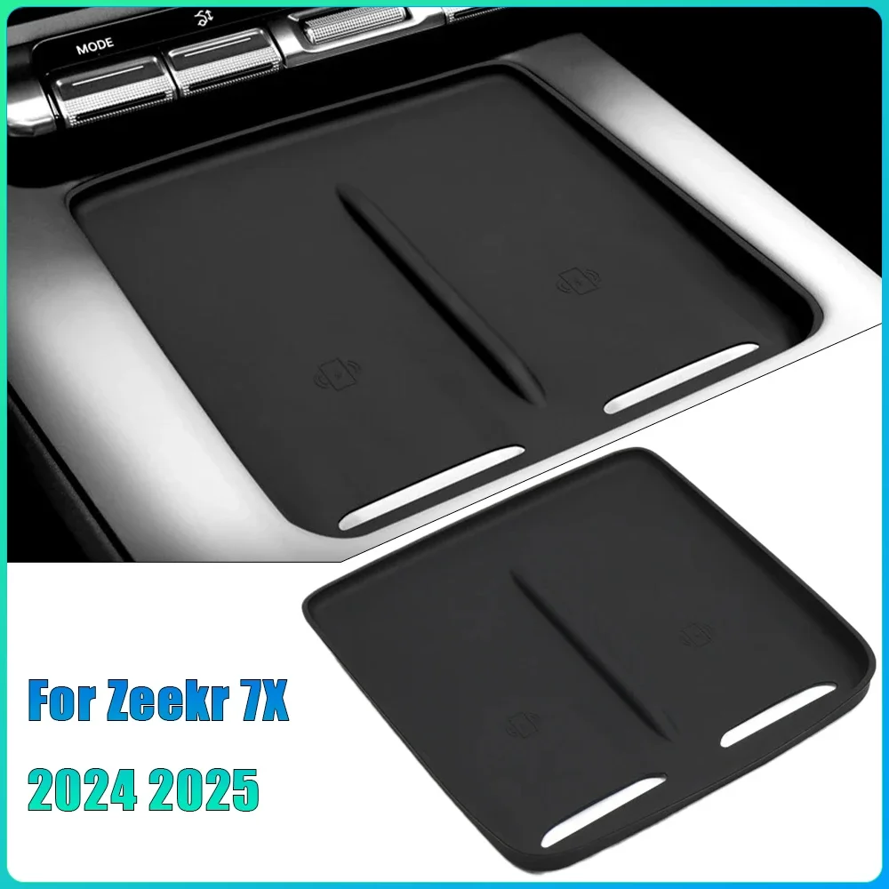

For Zeekr 7X 2024 2025 Car Styling Central Control Wireless Charging Silicone Pad Central Storage Dustproof Mat Acccessories