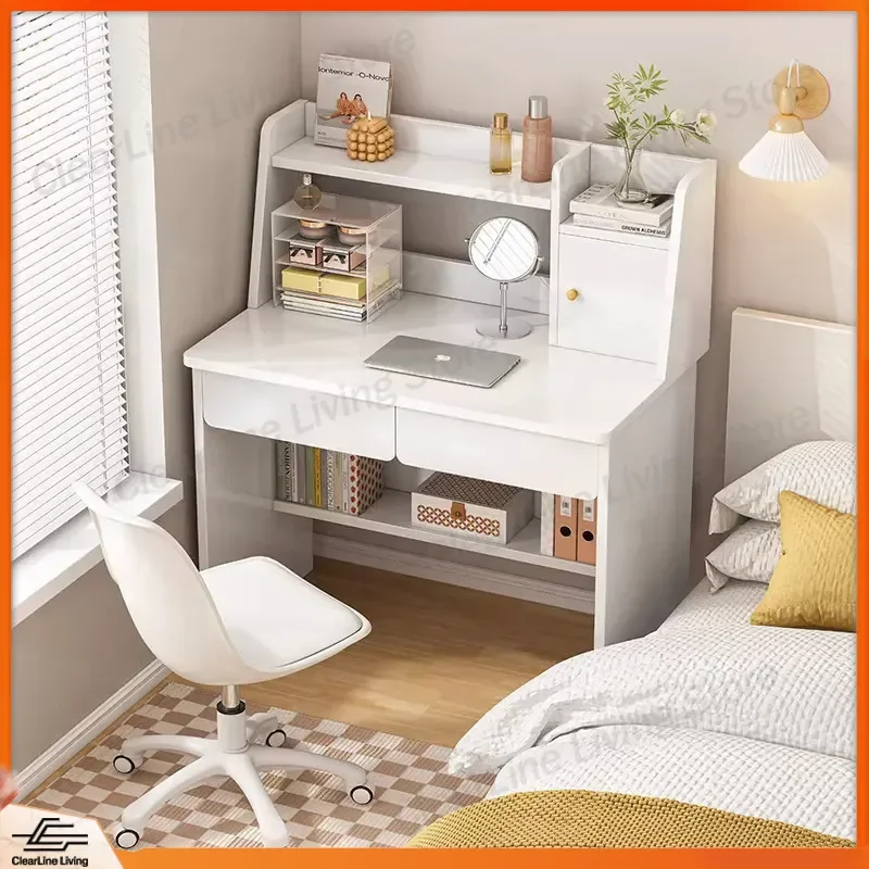 

Modern Minimalist Dresser Desk Makeup Table Small Computer Desk for Bedroom Living Room Storage Organizer with Drawers