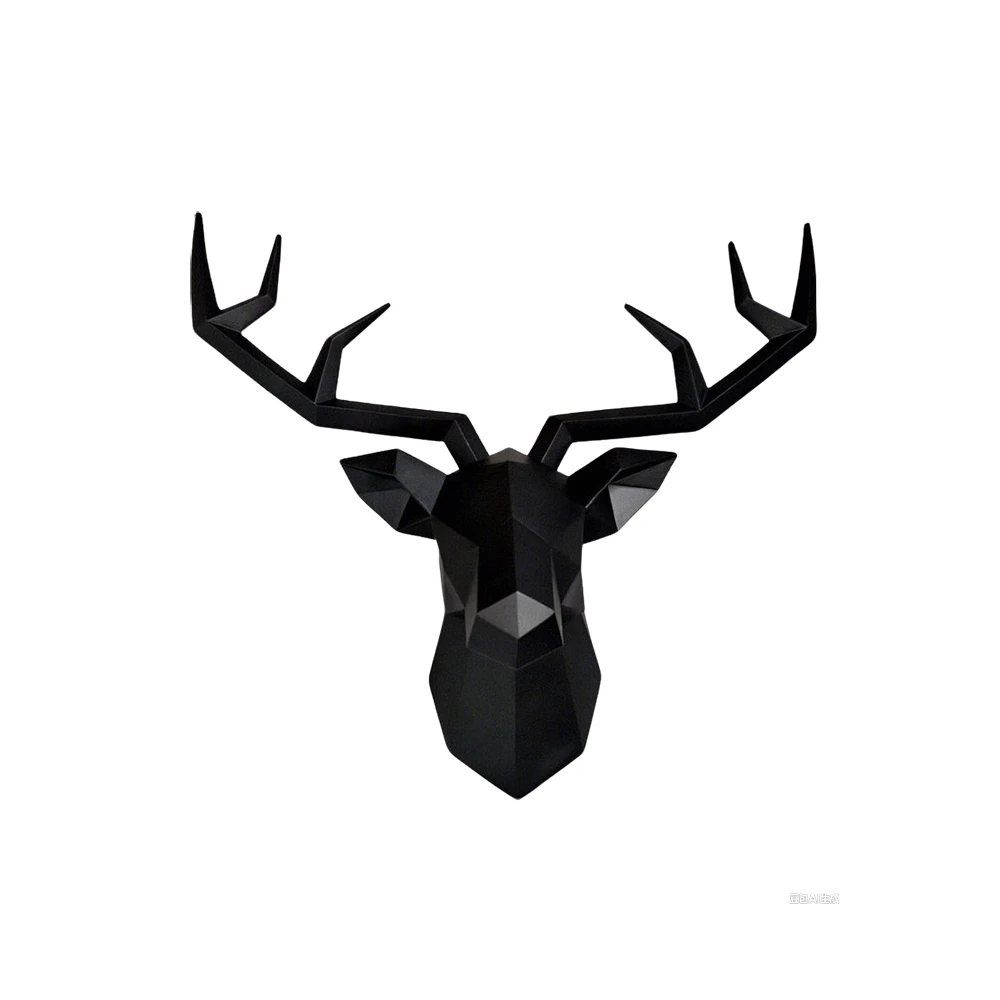 Décoration murale nordique 3D tête de cerf Sculpture salon, chambre à coucher, chambre d'enfant, ornements muraux, Statue résine artisanat décor à la maison