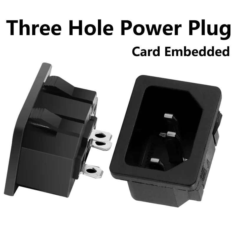 

5PCS 250VAC 10A AC power socket C14 Inlet Power Socket Connector Industrial socket Plug lEC320 C14 3Pin Panel Inlet Plug
