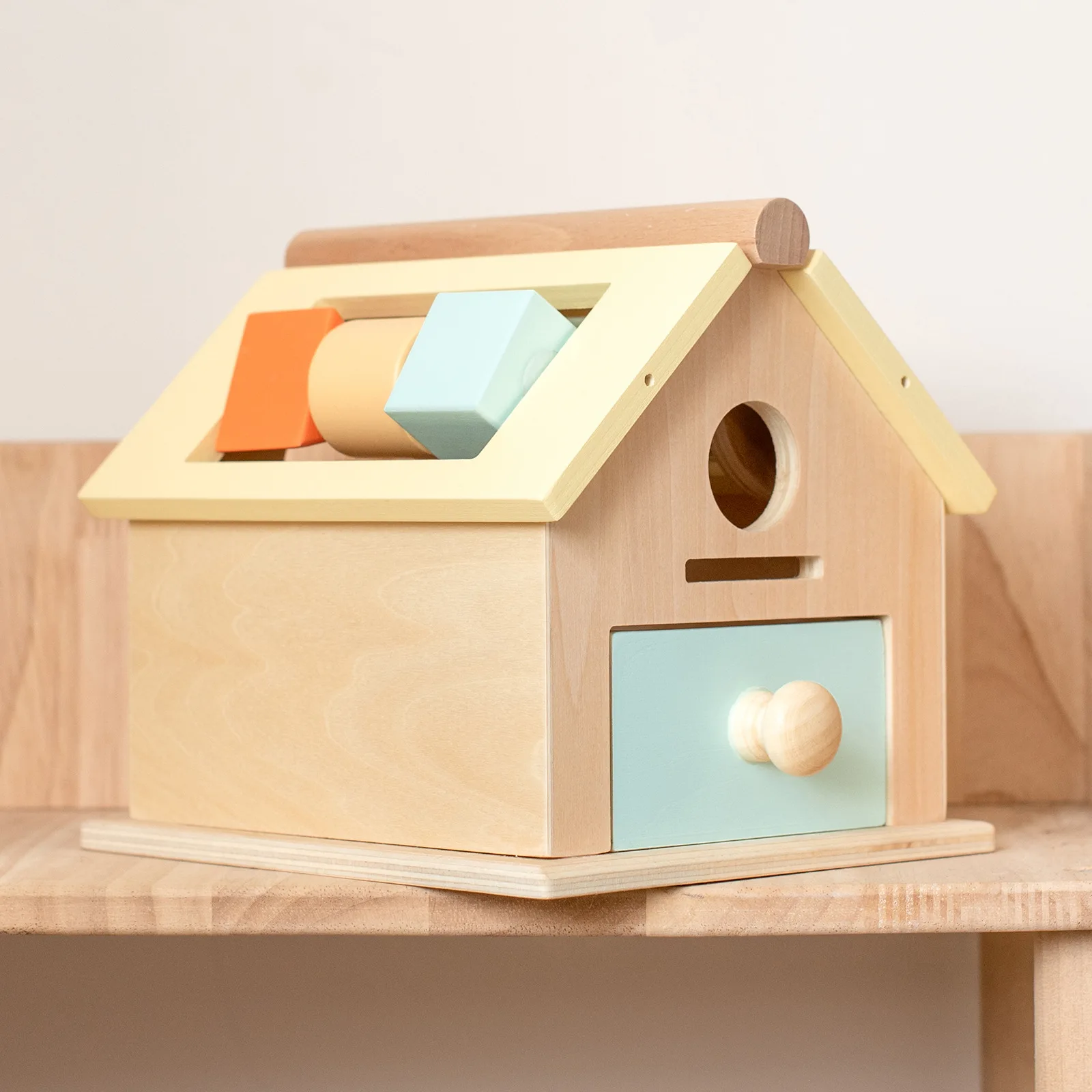 Деревянный домик Монтессори для раннего развития детей, мяч для метания, игровой ящик для монет, Обучающие Детские игрушки