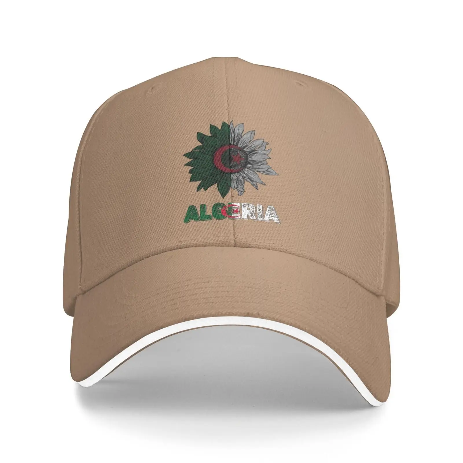 

Vintage Algeria Algerian Flag Sunflower Baseball Cap Classic Retro Snapback Dad Trucker Flat Bill Brim Hat for Men Women