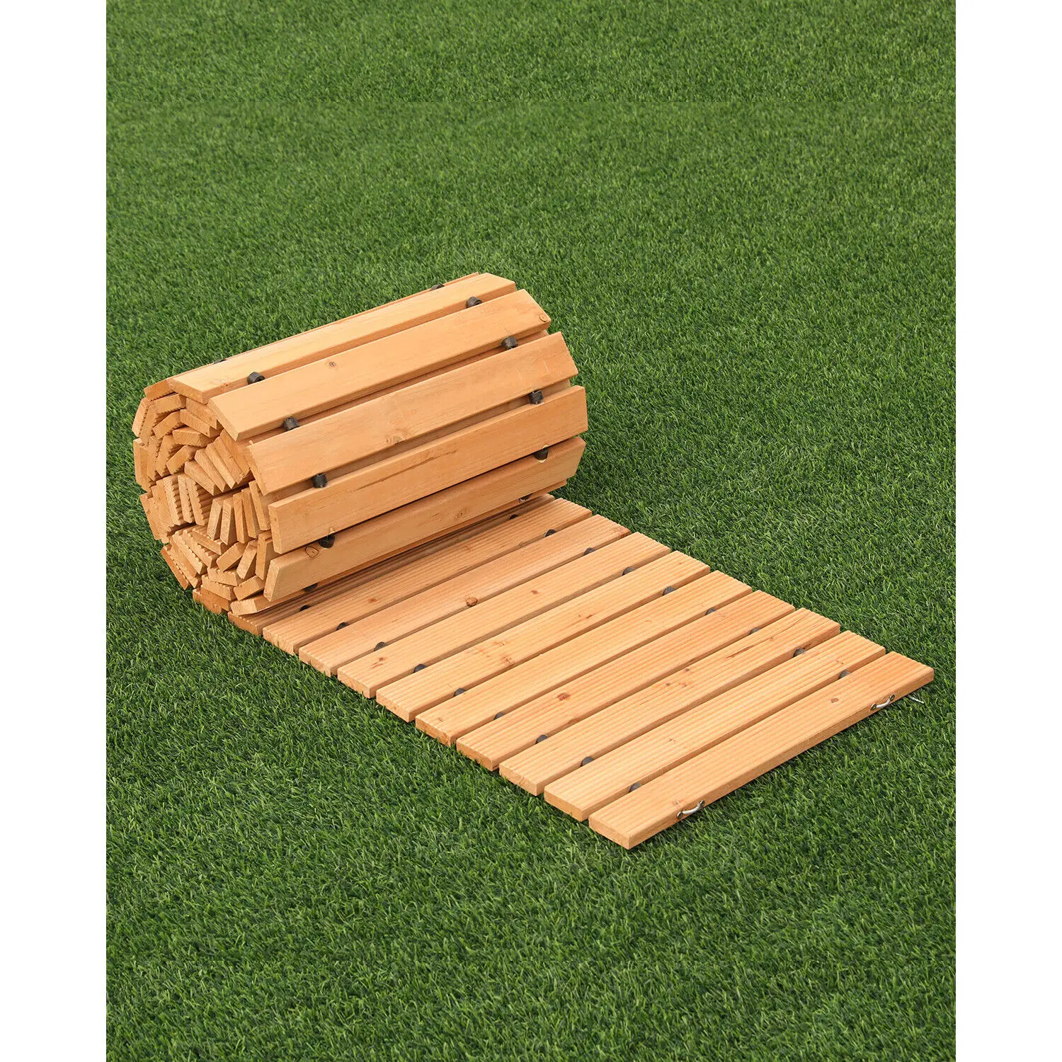 

12 ft L x 22 in W Straight Wooden Garden Pathway Roll Out Garden Walkway