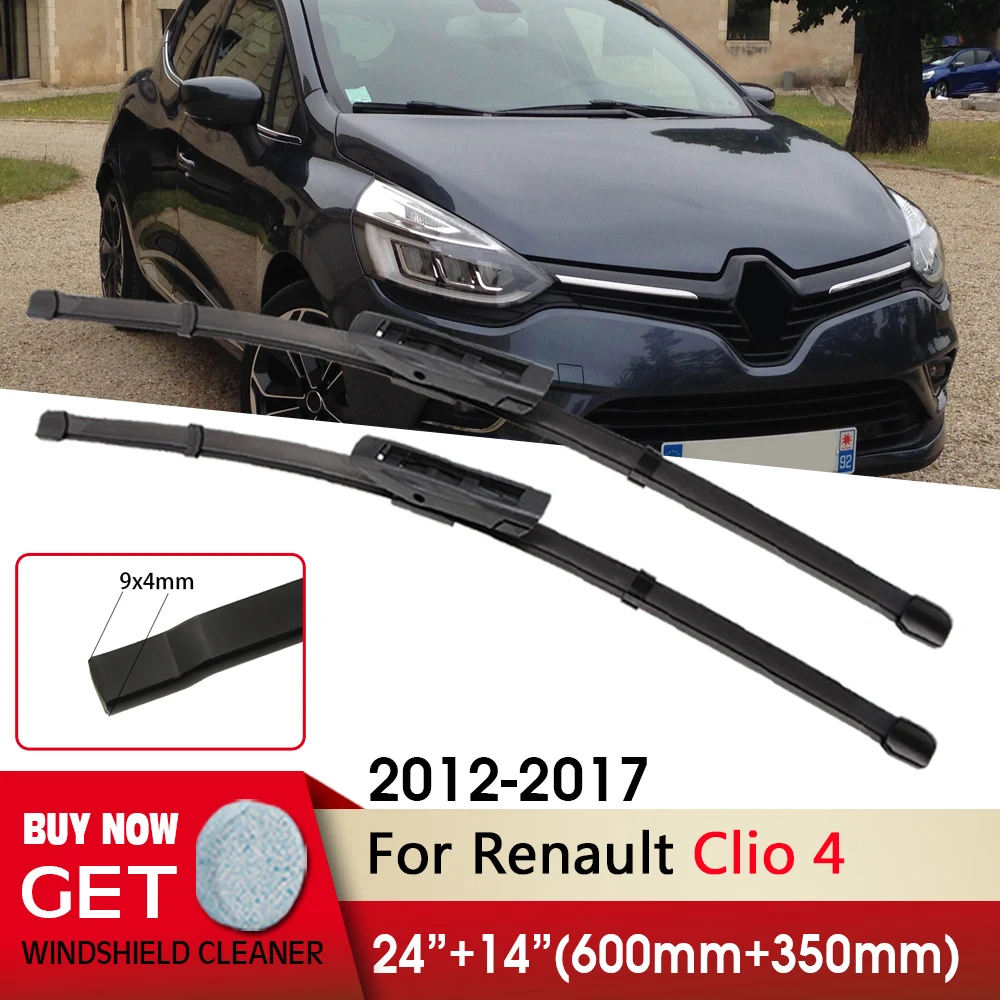 

Car Wiper RHD & LHD Front Wiper Blades 24"+14" For Renault Clio 4 2012-2017 Fit Bayonet Arm Windshield Windscreen Front Window