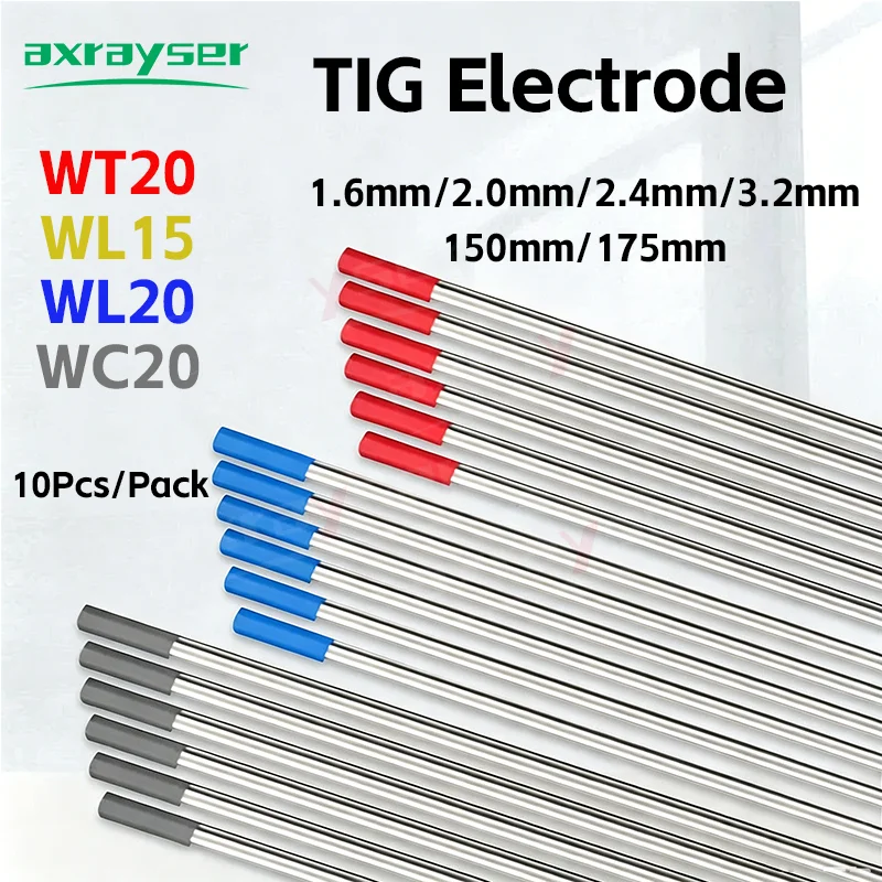 10 Stück/Set TIG-Elektroden WT20 WL15 WL20 WC20 Elektrodennadeln 1,6mm 2,4mm für TIG-Schweißgeräte und TIG-Schweißbrenner – Detail 1
