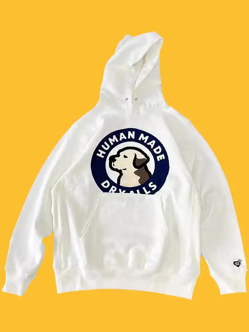 

HUMAN MADE Winter Hoodie for Men and Women, Couple's Style, Pull You Pull Duo Tu Hooded and Velvet Hooded Coat