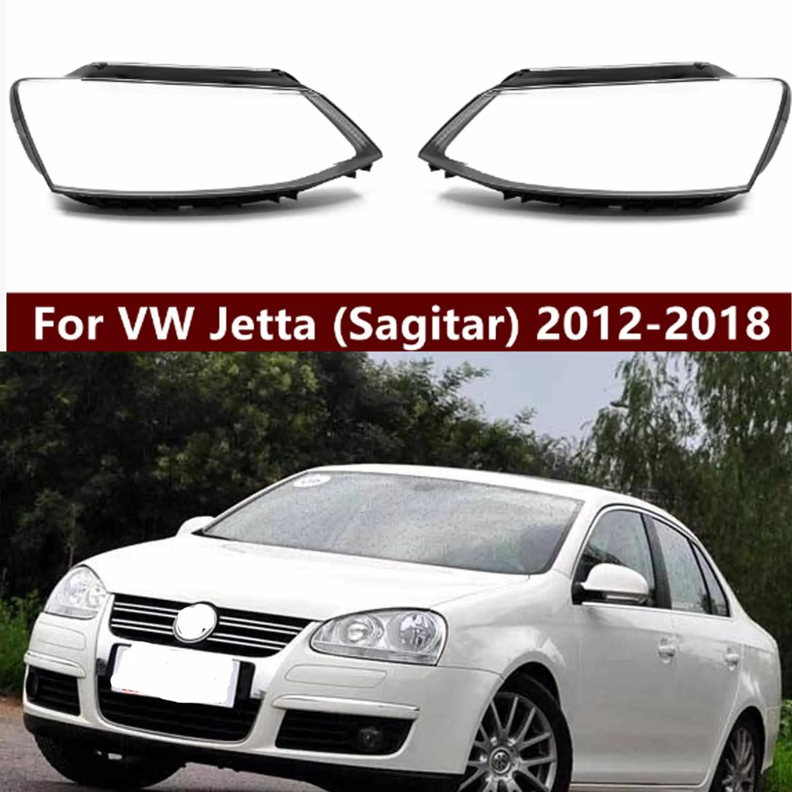 

1pair VW New Sagitar 2012 2013 2014 2015 2016 2017 2018 Headlamp Transparent Cover Lampshade Headlight Shell Lens Plexiglass