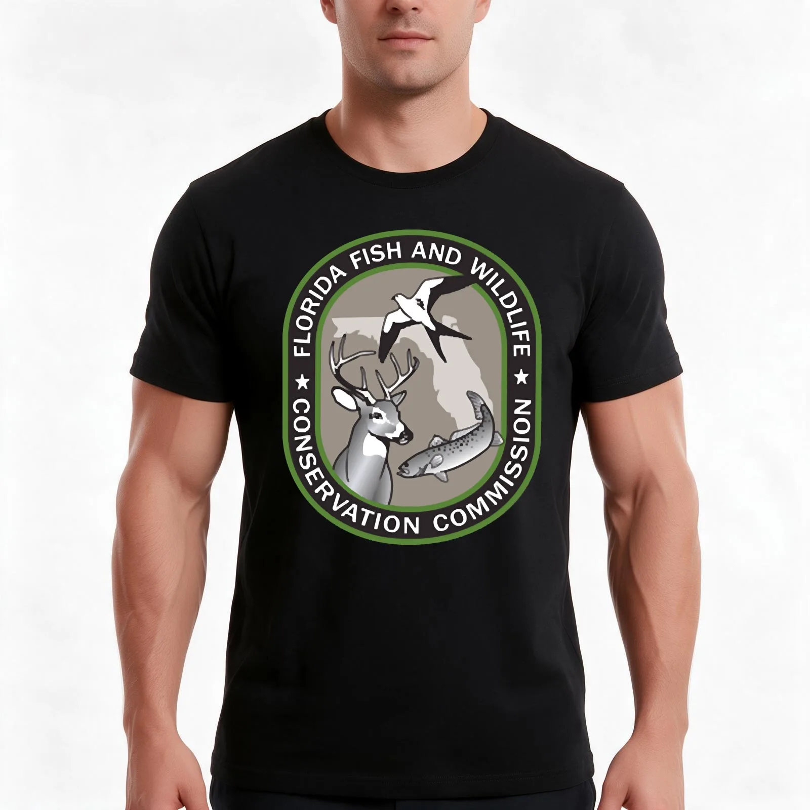 Florida Fish & Wildlife Conservation Commission T-Shirt, Summer Casual Cotton Tee, Oversized Streetwear Tops, Unisex Men Women