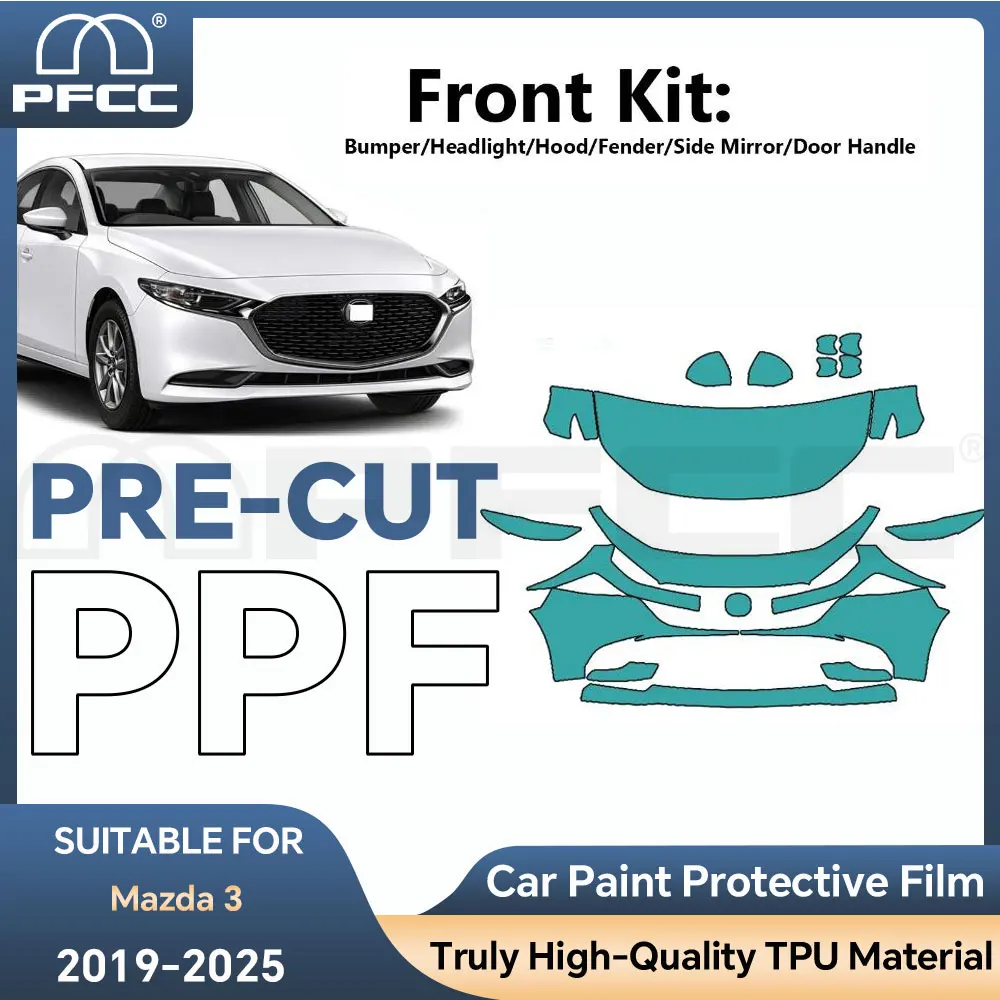 

For Mazda 3 2019-2025 Front Paint Protection Film Pre-cut Car Body Kit PPF Full Vehicle Anti-scratch Exterior TPU Car Sticker