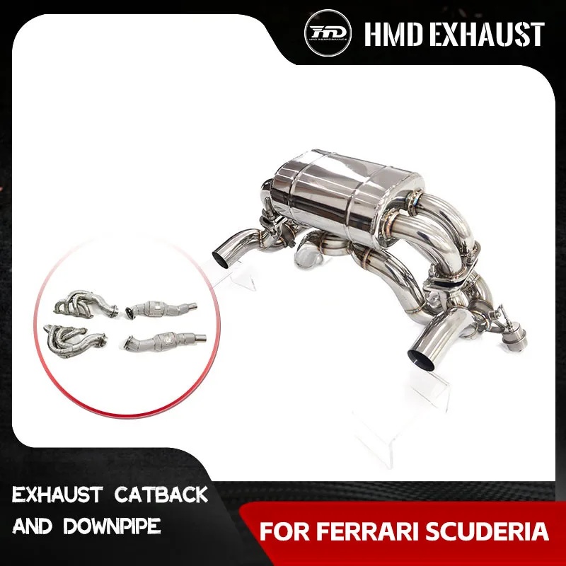 

HMD Hot Sales SS304 Catback for Ferrari F430 SC Pneumatic Valves Exhaust Manifold With Catalysis Downpipe Easy Installation