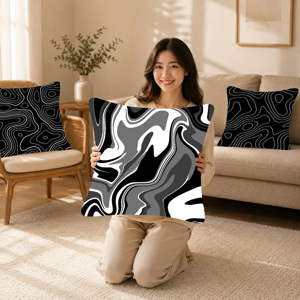 Art Design Strata Liquid Cushion Cover Bedroom bed reading backrest cushion Festive plush holiday Soft plush throw