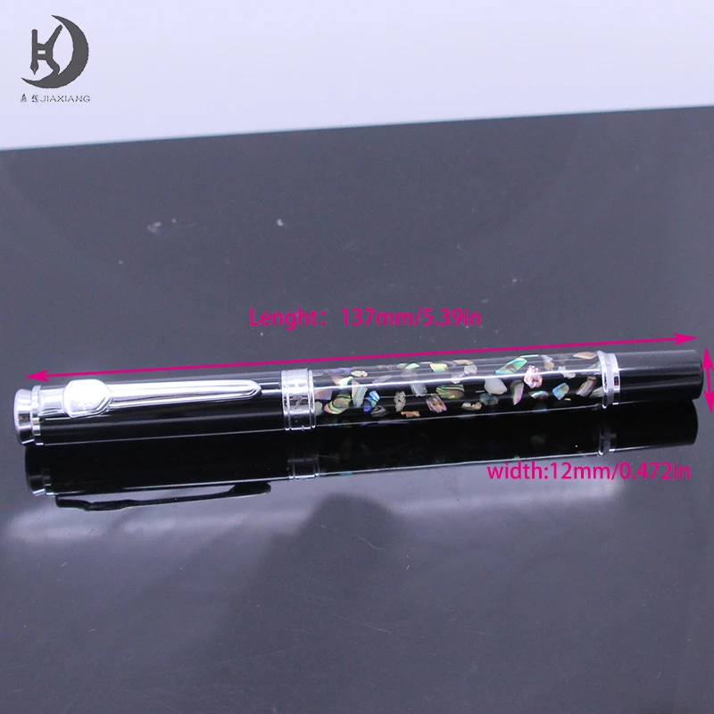 1 PCS Jinhao 8802 Luxury Office Precision Gift Black Sea Shell Design Metal Calligraphy Ink Pen