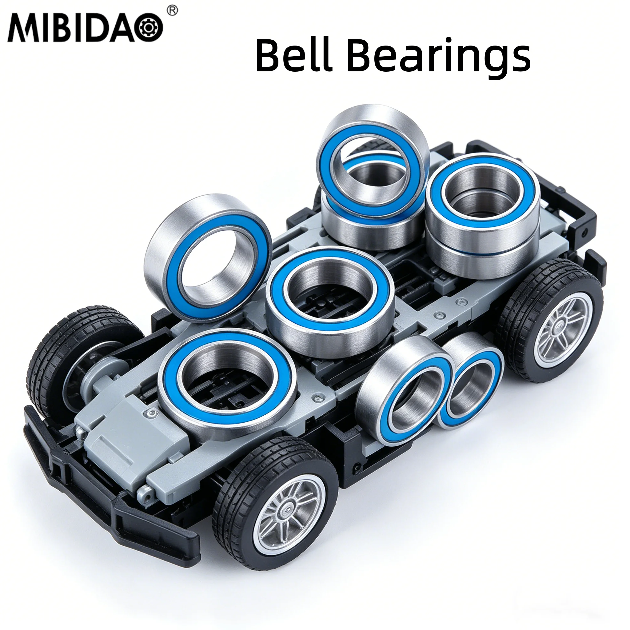 

MIBIDAO 16PCS Blue Rubber Sealed Bearing Set for 1/18 Mini LMT Grave Digger RC Truck Car Replacement Accessories