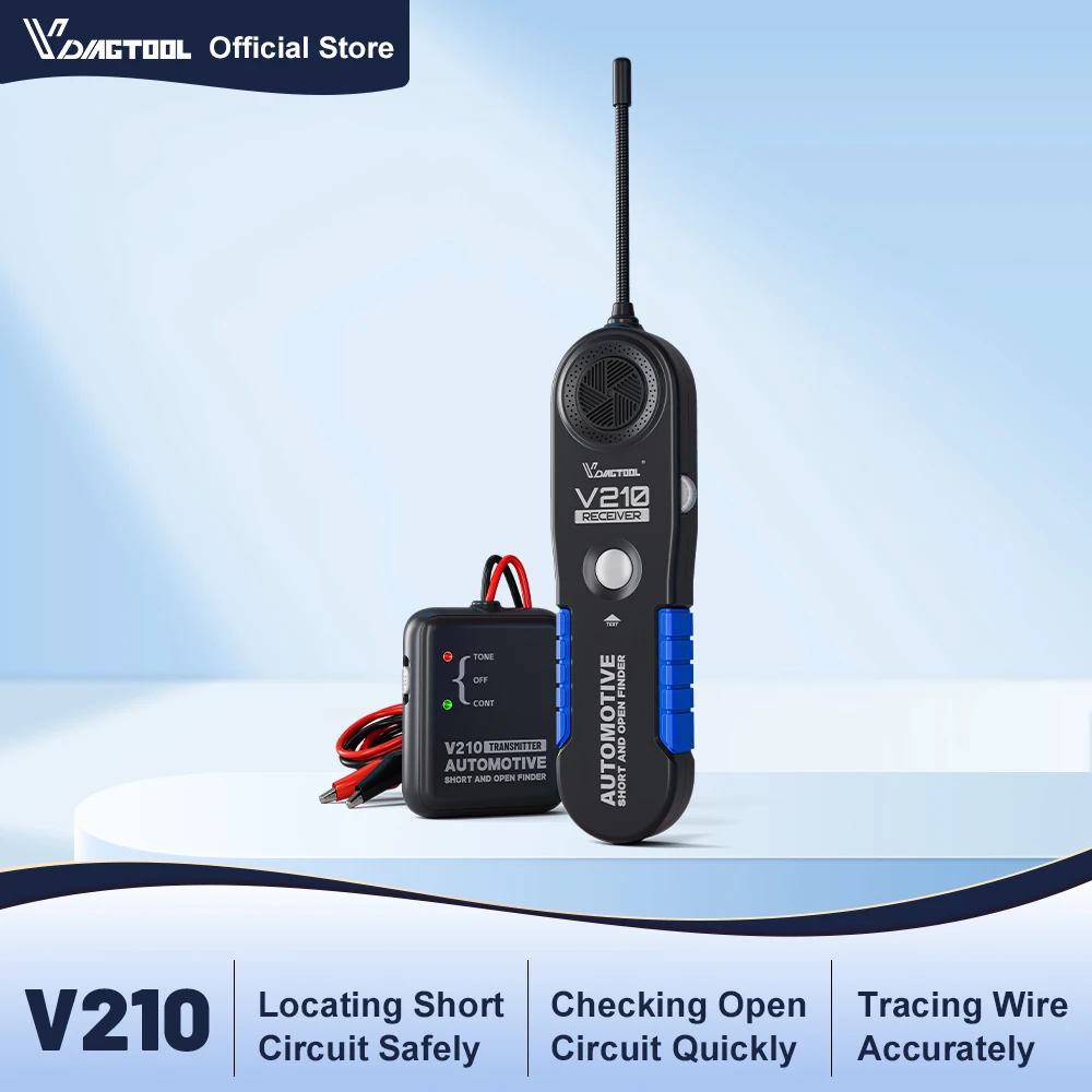 VDIAGTOOL V210 uniwersalny 6-42V samochodowy tester obwodów elektrycznych obwód samochodowy lokalizator przewodów krótki otwarty wyszukiwarka kabel do naprawy samochodów