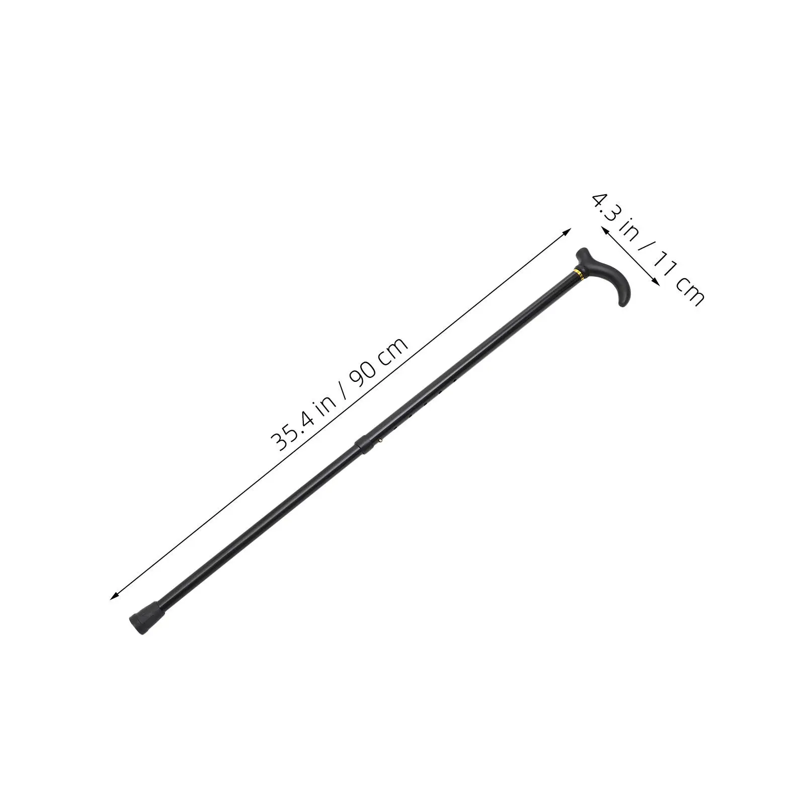 2Pcs Adjustable Retractable Aluminum Alloy Walking Cane Lightweight Anti-Slip Senior Stability Hiking Outdoors