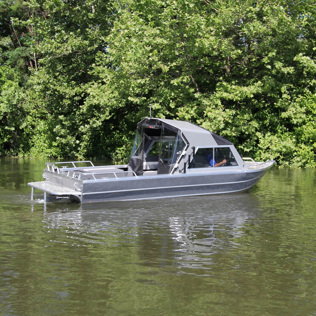 Kinocean 22ft Aluminum Half Cabin Boat With Full Welded For Fishing Working