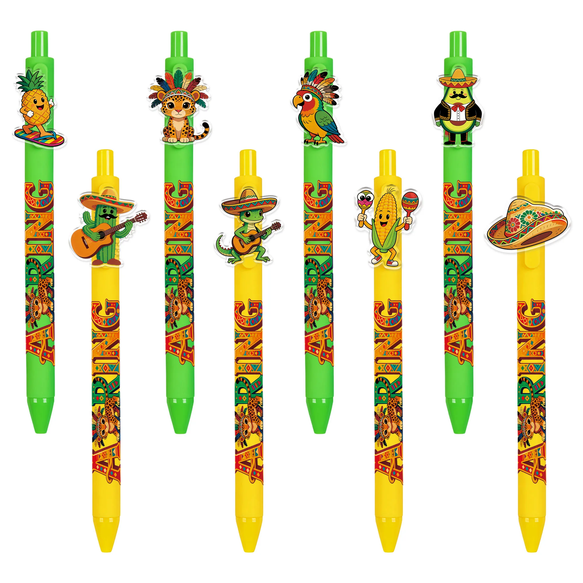 

8 шт./16 шт. шариковые ручки с мексиканским узором. Экзотические подарочные ручки для офиса на фестиваль.