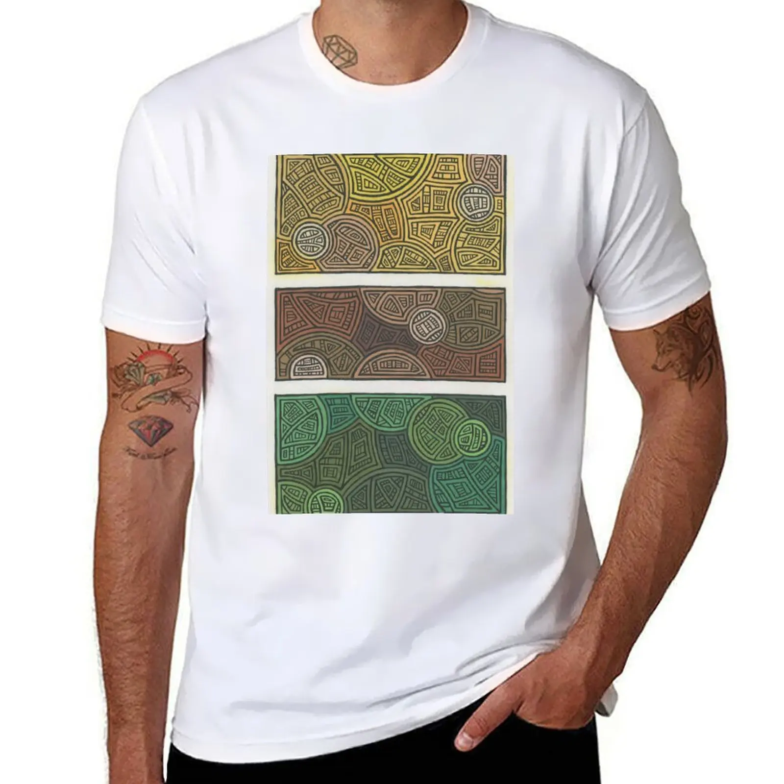 

Yellow, Brown, and Green T-Shirt man t shirt heavy cotton t shirts for man cotton soft T-Shirt