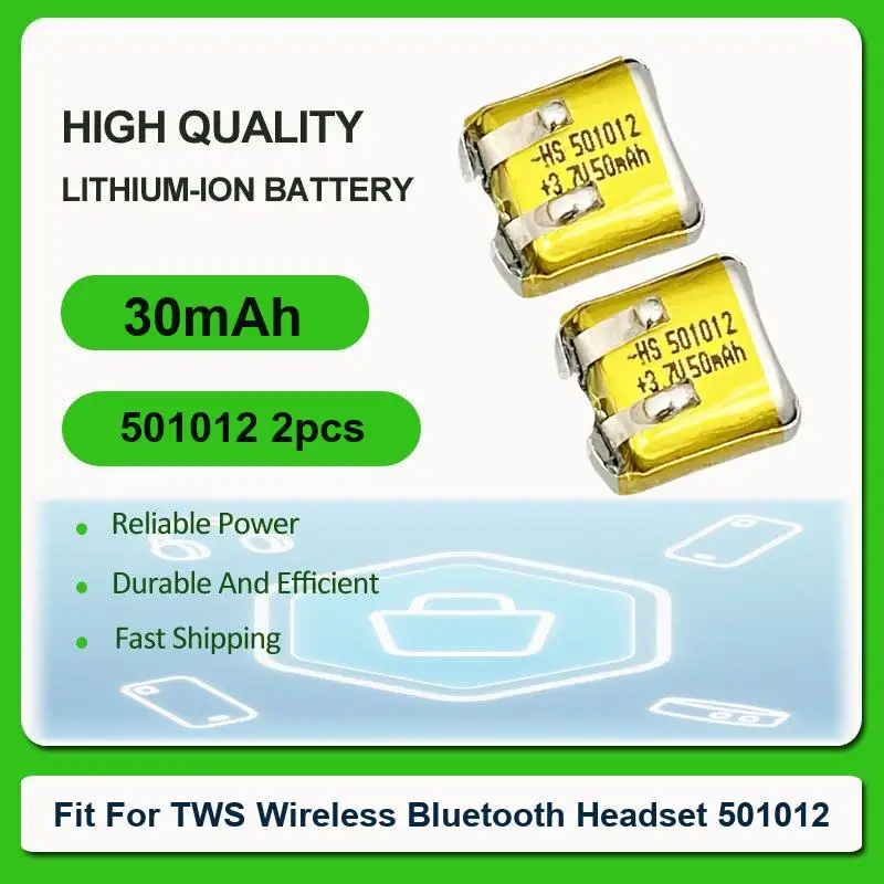 Аккумулятор для TWS Bluetooth-гарнитур I7, I9S, I10, I12, MP3, MP4, GPS-устройств, беспроводных 3D-очков 501010, 501012, I8, I9, 400909, 401010